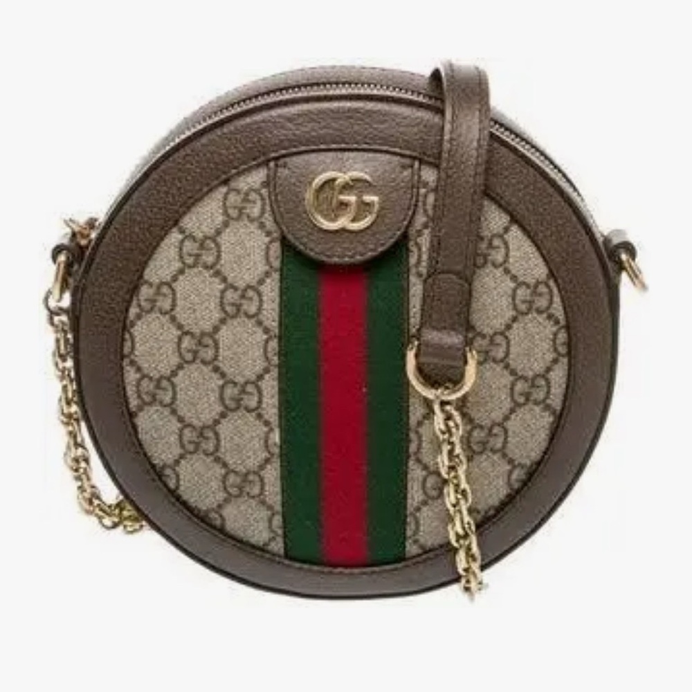 GUCCI GG SUPREME MONOGRAM OPHIDIA ROUND SHOULDER BAG - Picture 14 of 14